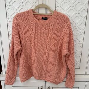 Topshop Pink Cable Knit Sweater